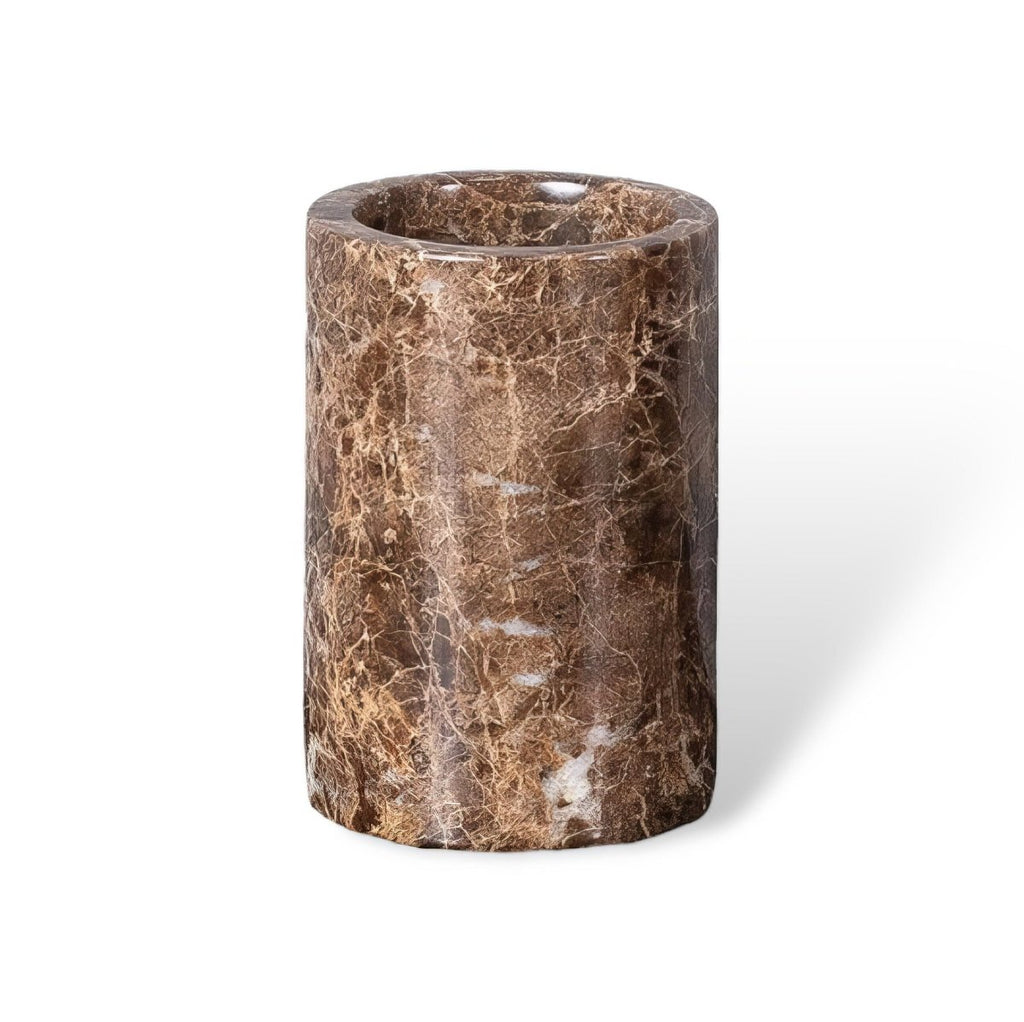 Aurea Bath Essentials — Coordinated Accessory Set, Hand-Finished Dark Marble Accents
