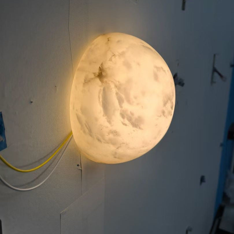 Grex Minimalist Round Alabaster Wall Lamp | ventumra