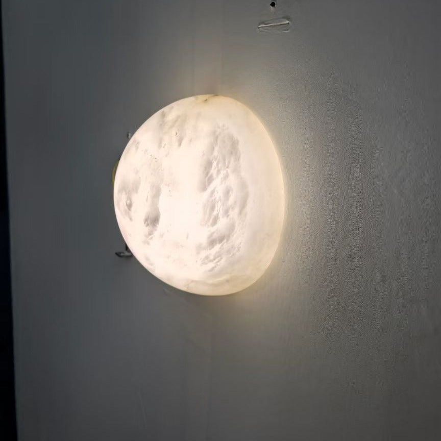 Grex Minimalist Round Alabaster Wall Lamp | ventumra