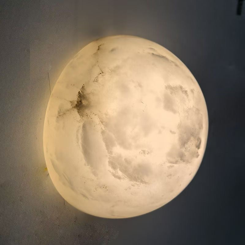 Grex Minimalist Round Alabaster Wall Lamp | ventumra