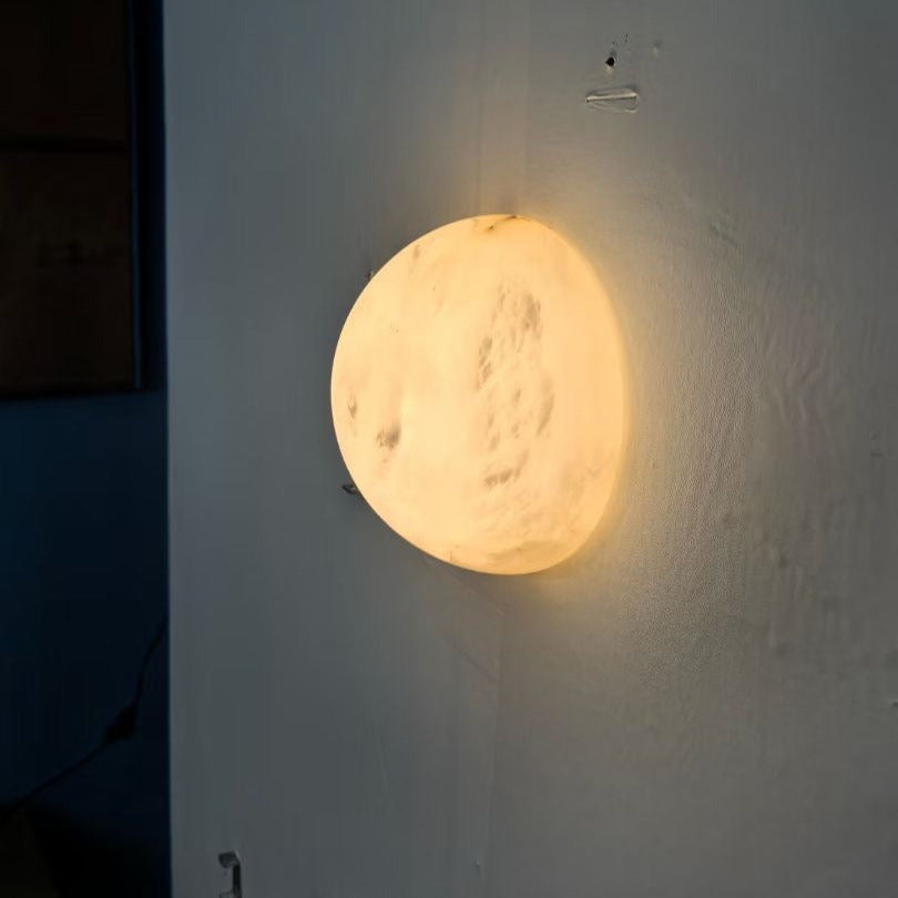 Grex Minimalist Round Alabaster Wall Lamp | ventumra
