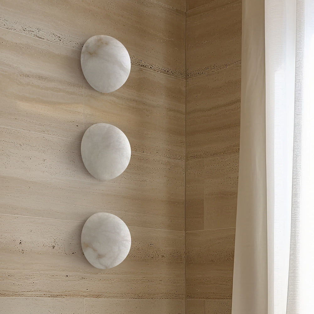 Grex Minimalist Round Alabaster Wall Lamp | ventumra