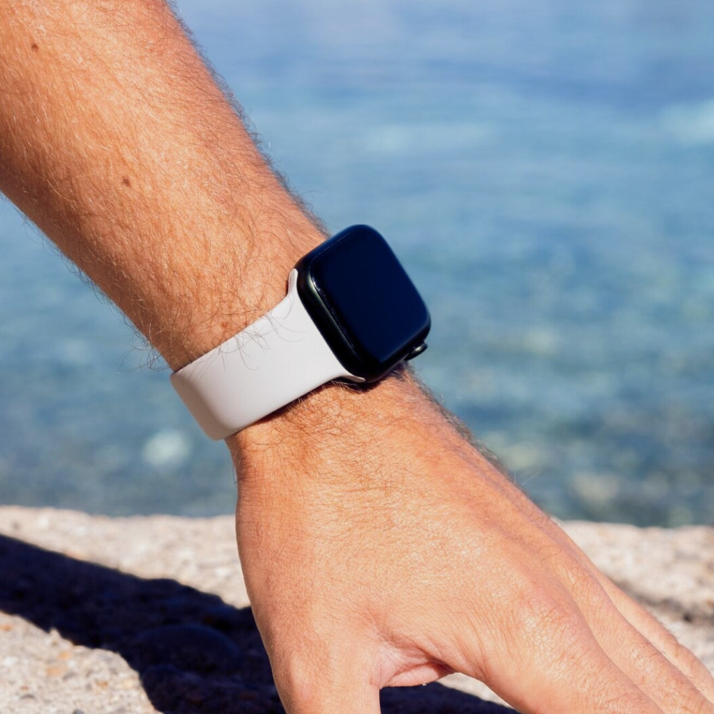 Szary silikonowy pasek kompatybilny z Apple Watch — wytrzymała, lekka opaska | Ventumra
