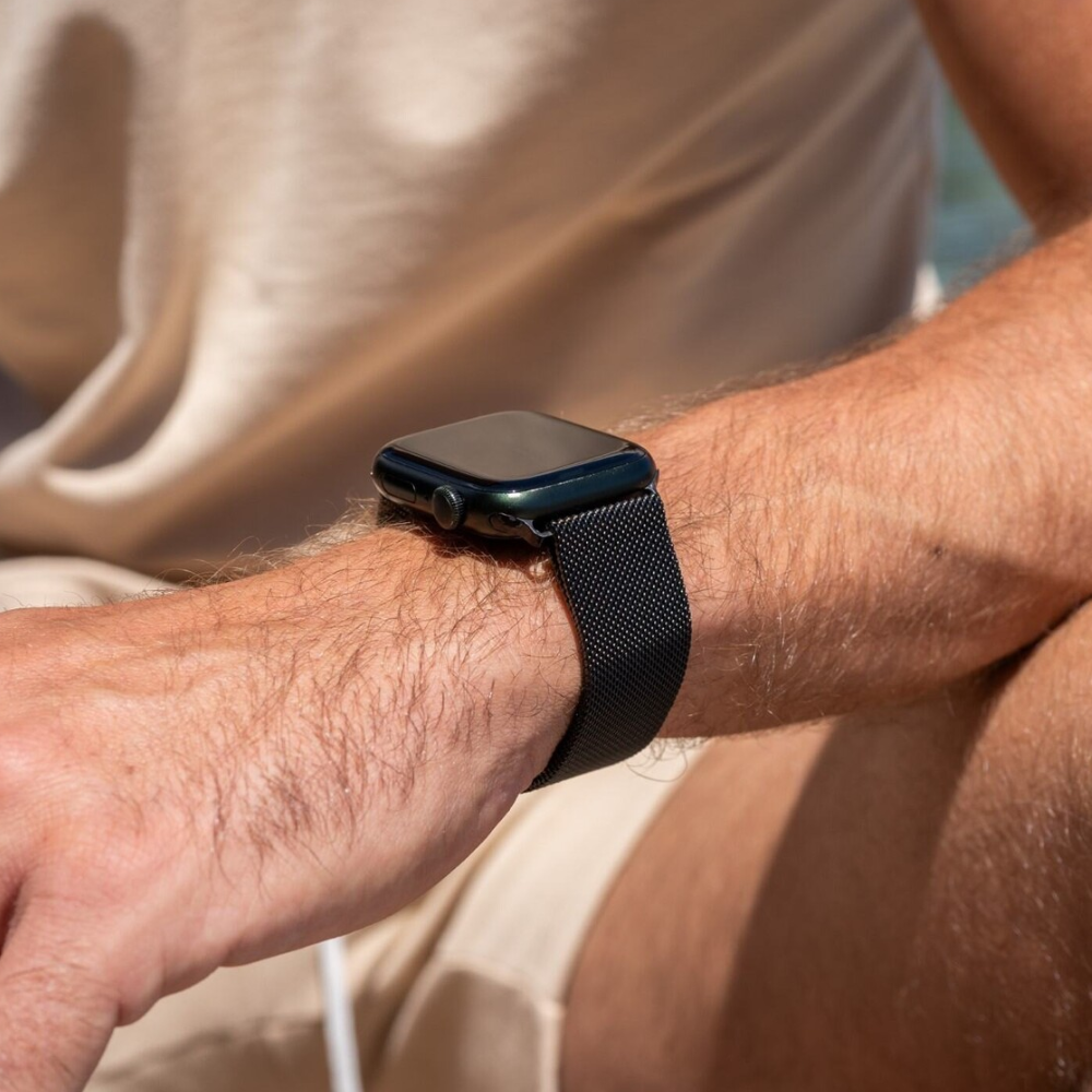 Elegant Black Finish Milanese Edition Strap For Apple Watch | Ventumra