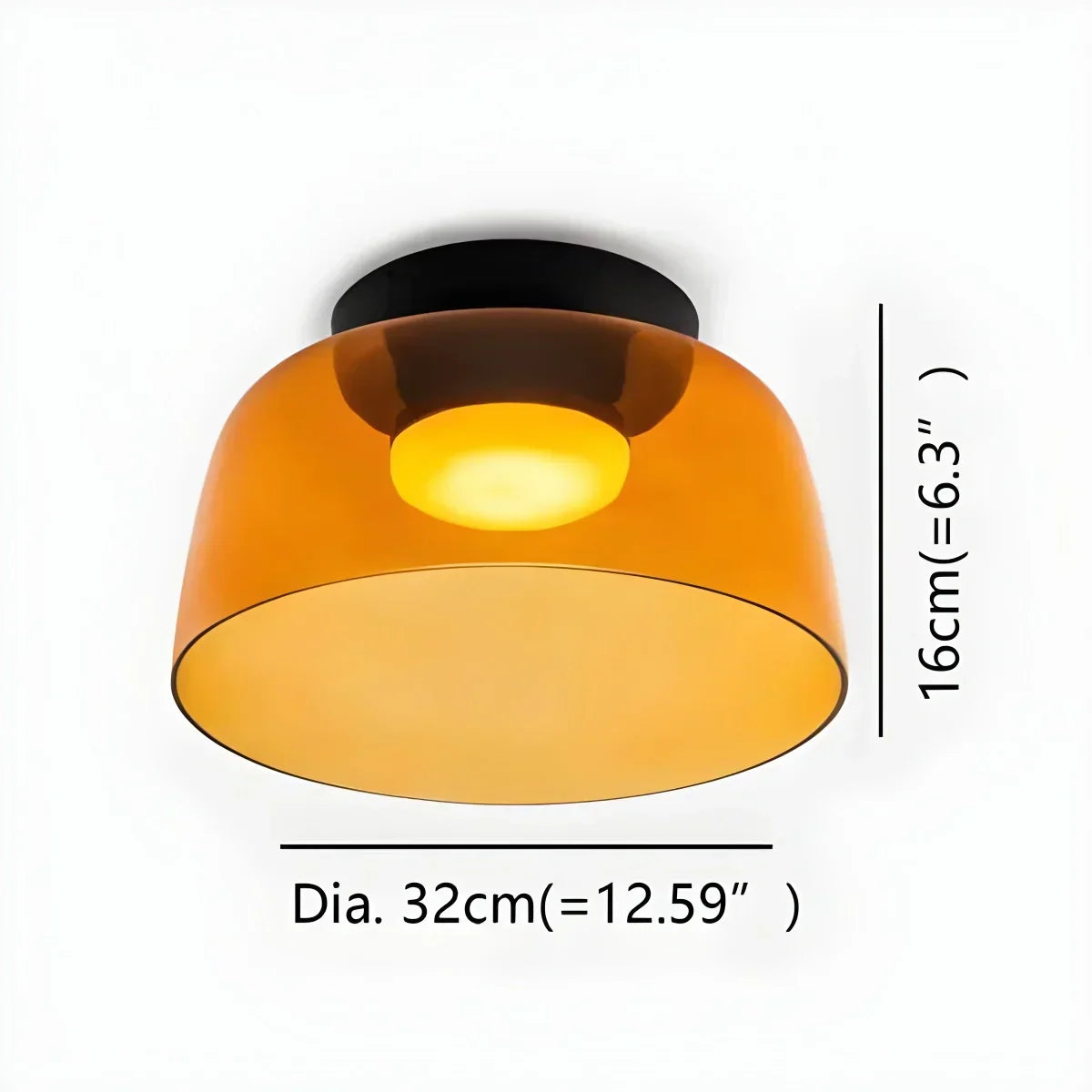 Cozy Bedroom Ceiling Light With Colored Glass Glow | Ventumra