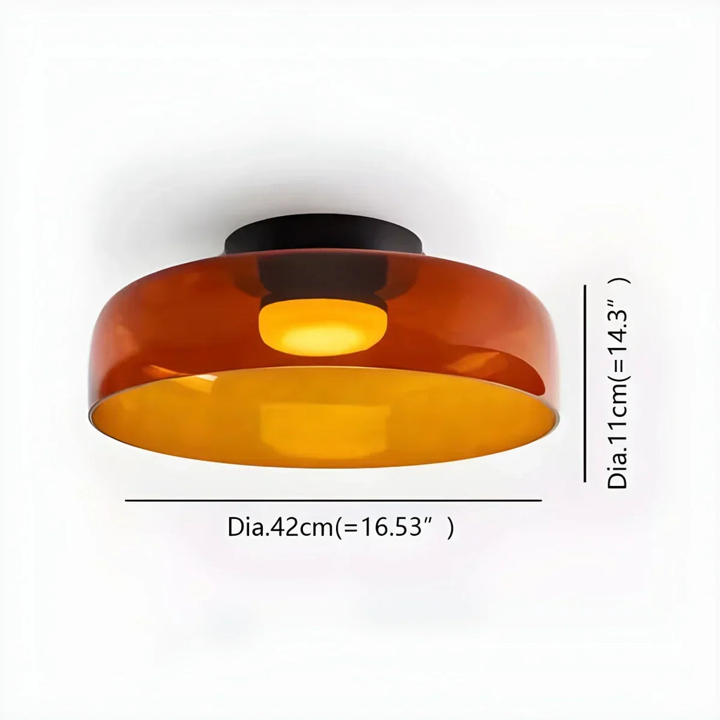 Cozy Bedroom Ceiling Light With Colored Glass Glow | Ventumra