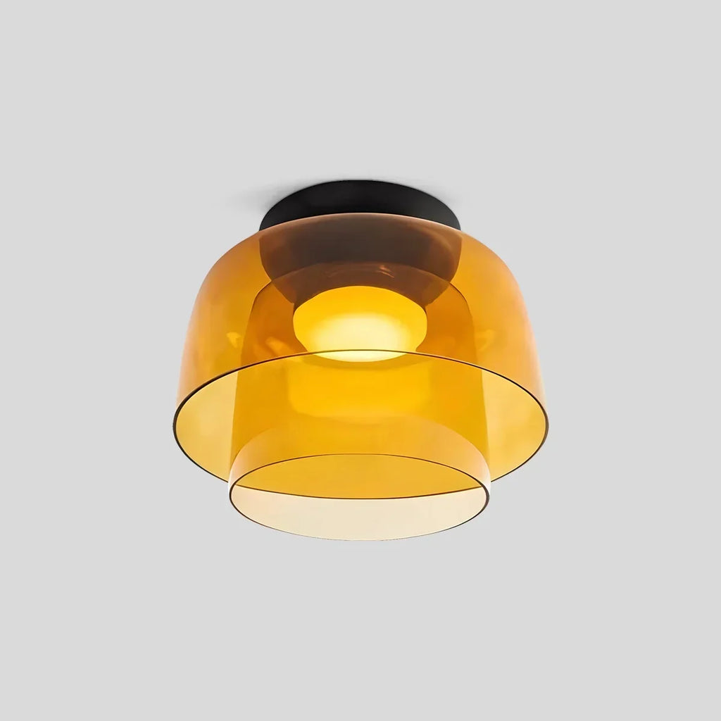 Cozy Bedroom Ceiling Light With Colored Glass Glow | Ventumra