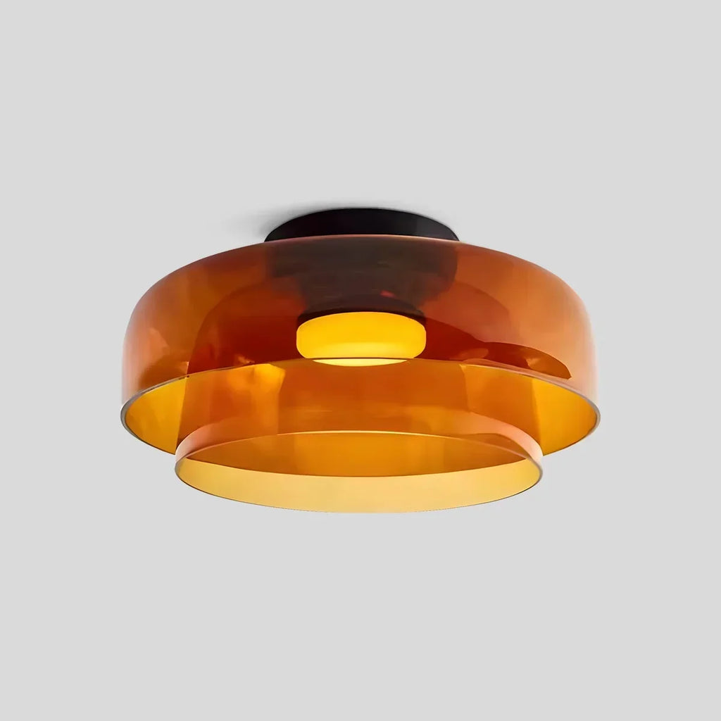 Cozy Bedroom Ceiling Light With Colored Glass Glow | Ventumra