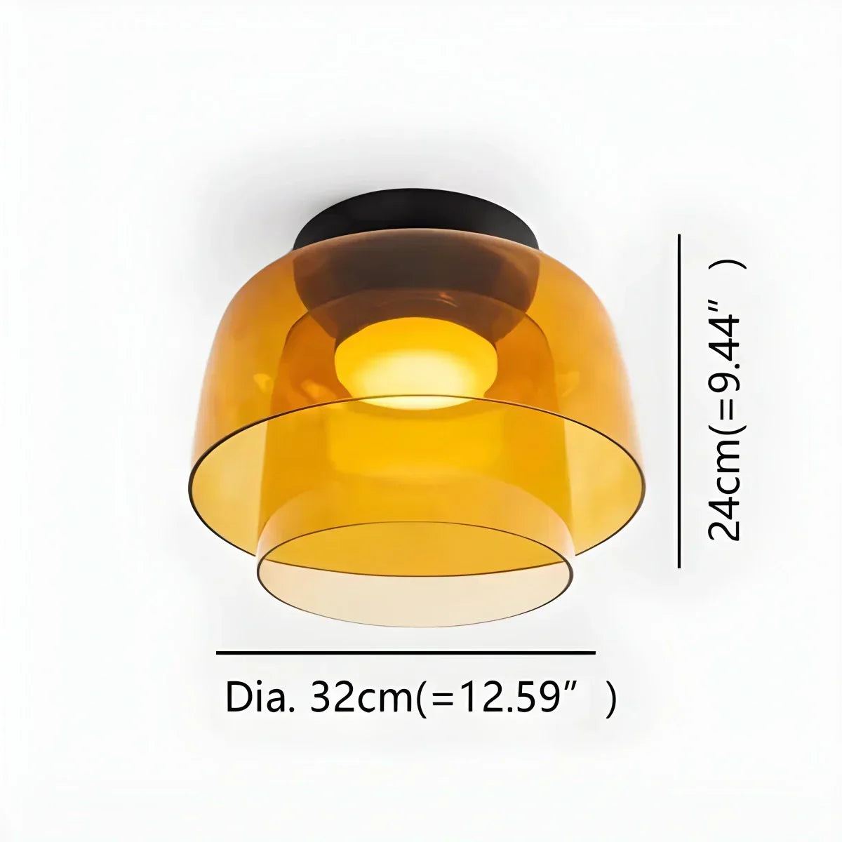 Cozy Bedroom Ceiling Light With Colored Glass Glow | Ventumra