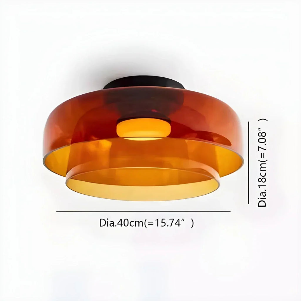 Cozy Bedroom Ceiling Light With Colored Glass Glow | Ventumra