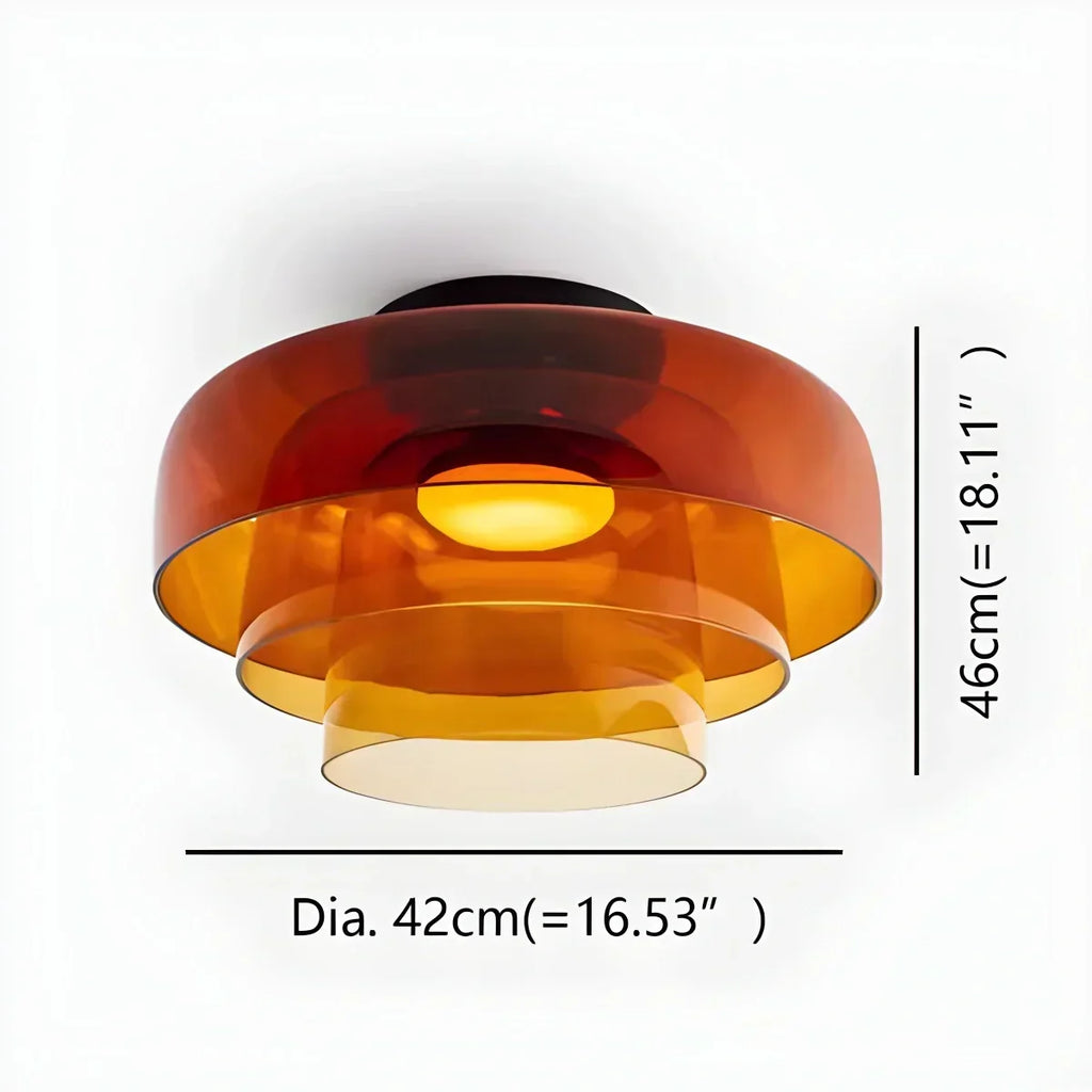 Cozy Bedroom Ceiling Light With Colored Glass Glow | Ventumra