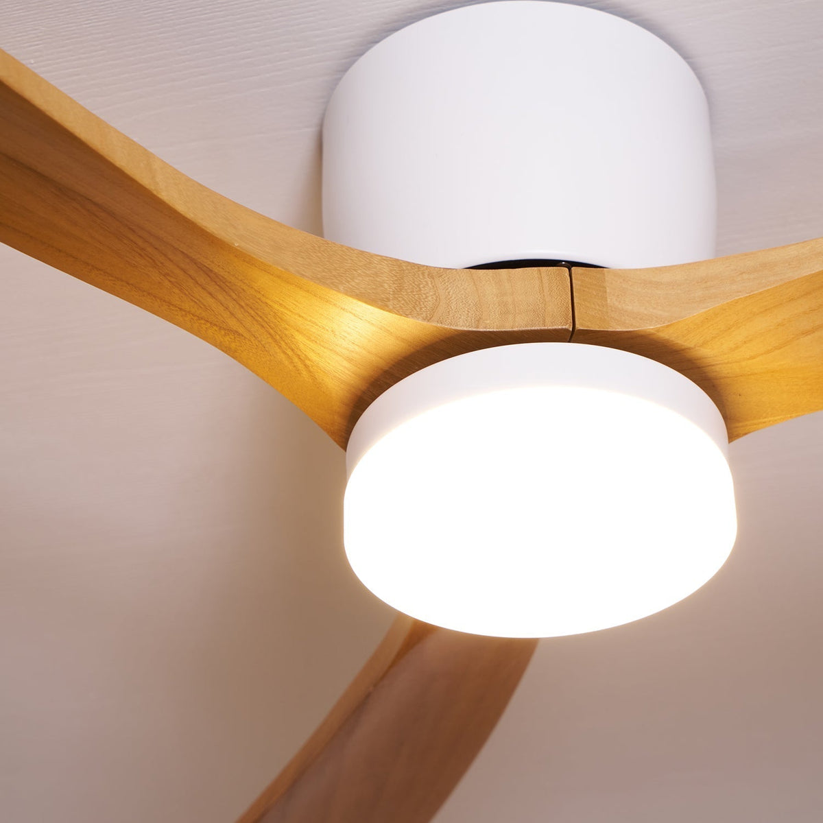 Stropní ventilátor se svítidlem Isben a dřevěnými lopatkami | Ventumra