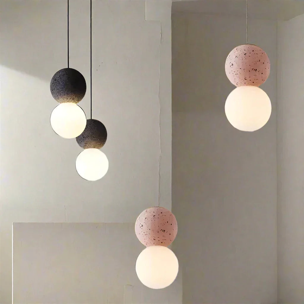 Aurelia Geometric Pendant Light With Opal Diffuser