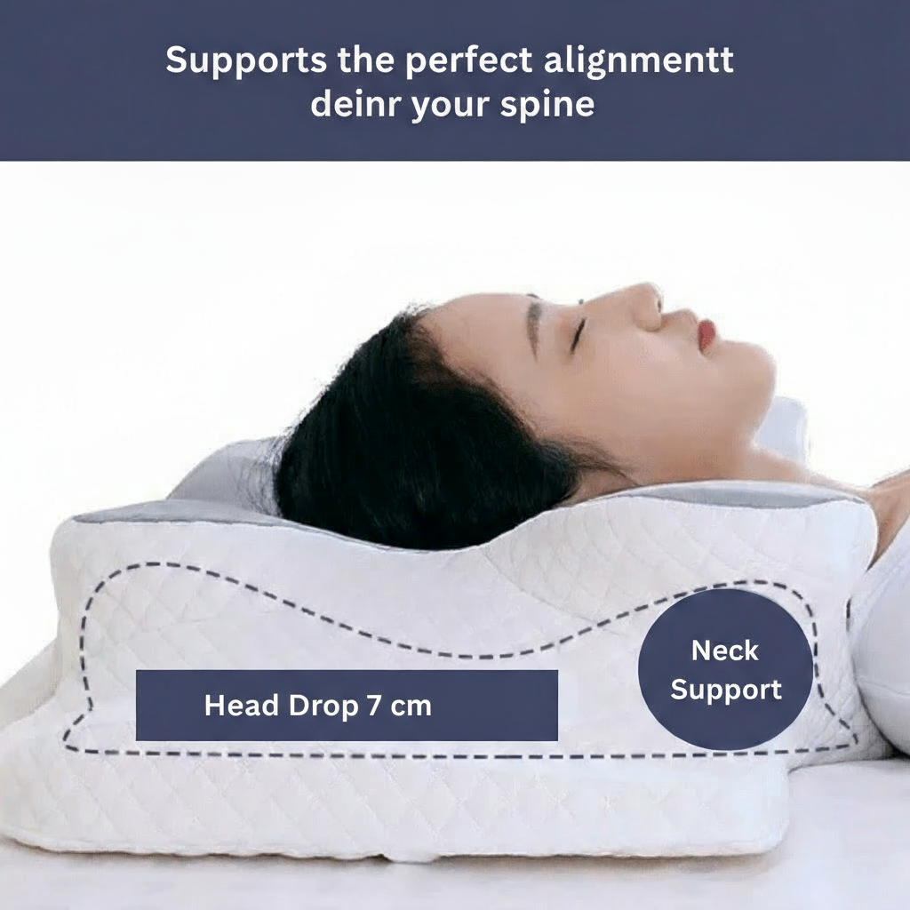 AuroraCore Orthopaedic Memory Foam Pillow — Dual-Height Support Profile