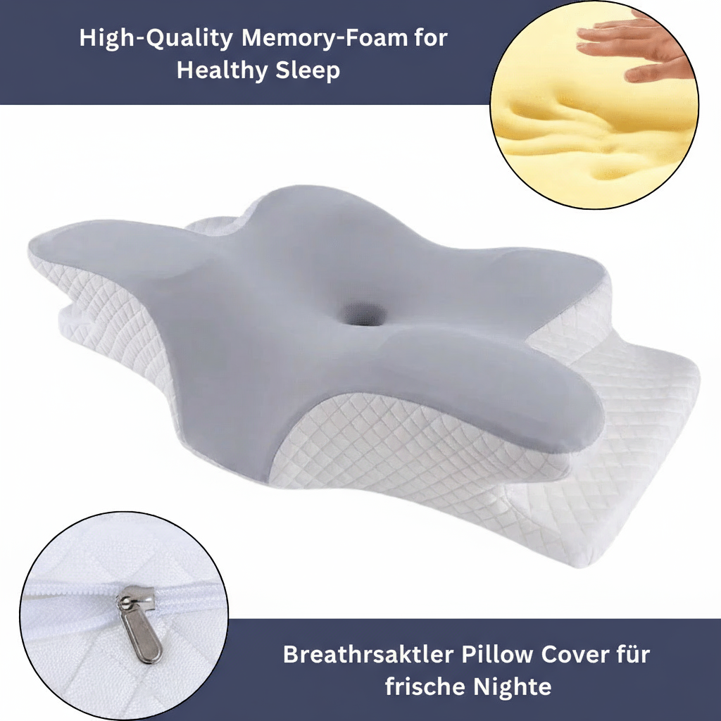 AuroraCore Orthopaedic Memory Foam Pillow — Dual-Height Support Profile