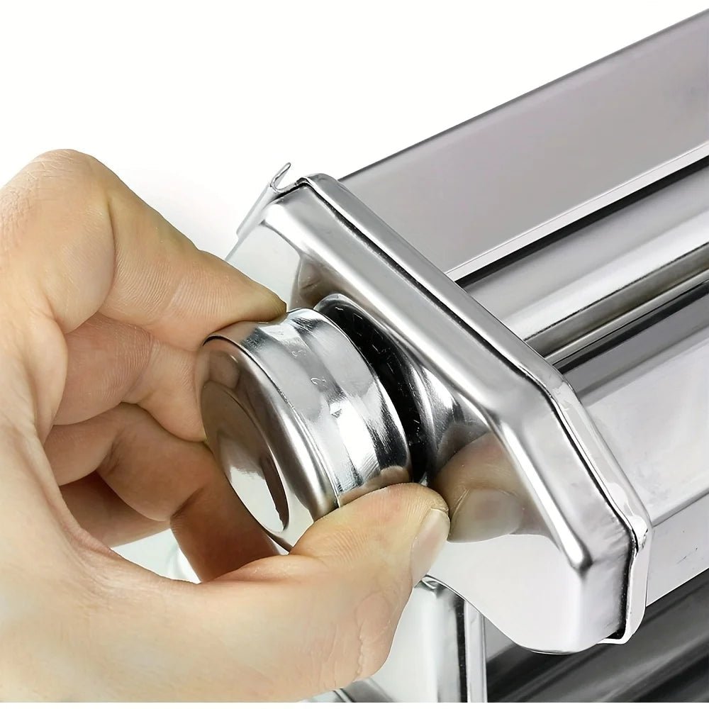 PastaCraft Manual Pasta Machine — Hand Crank Control, Seven Adjustable Thickness Settings