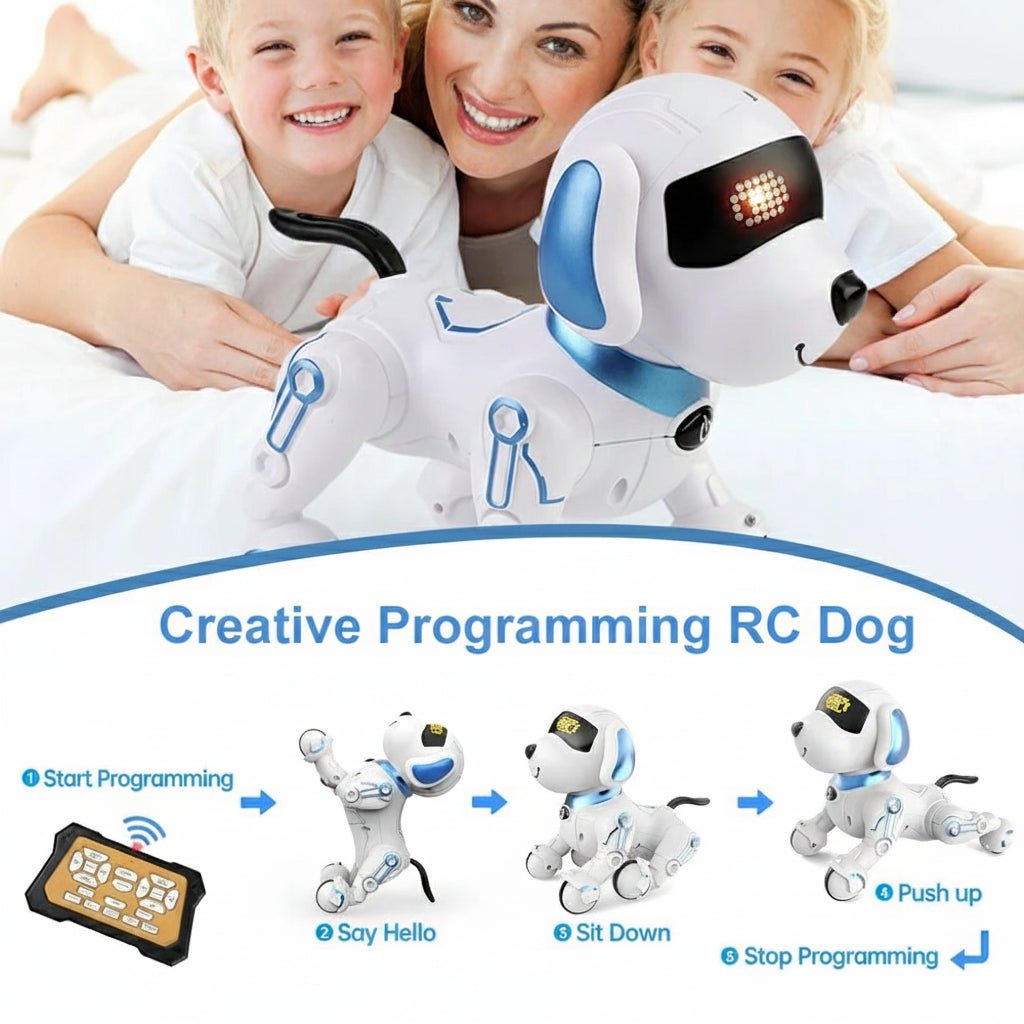 PupLink Nano Jr Interactive Smart Robot Dog — Programmable Audio Cue Trigger Walker Bark And Stunt System