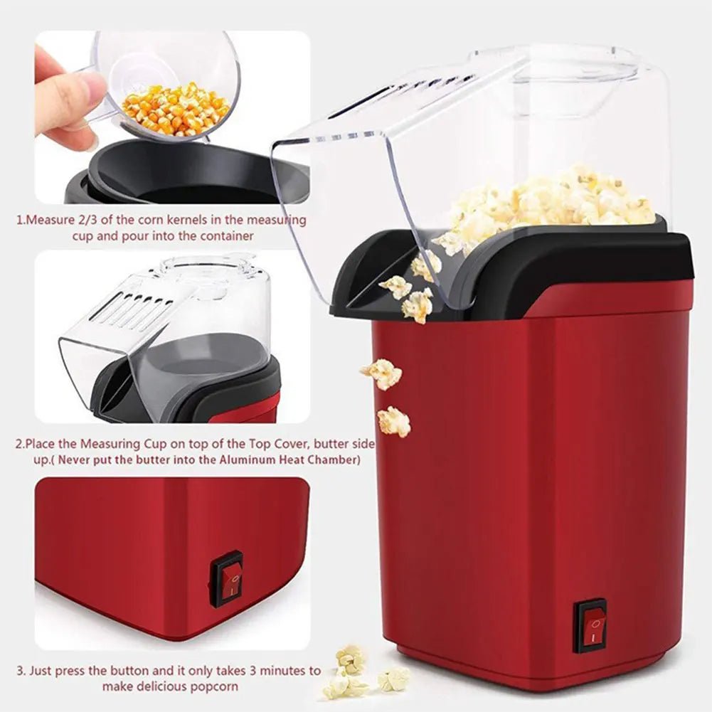 AeroPop mini-elektrisk popcornmaskin — varmluftspopcorn på tre minuter