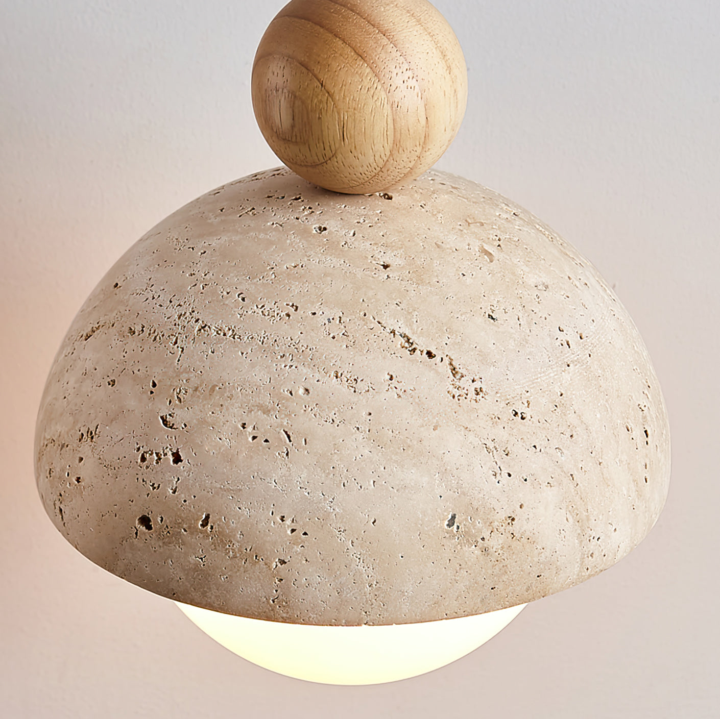 Vaire Pendant Light Travertine Dome Glass | ventumra