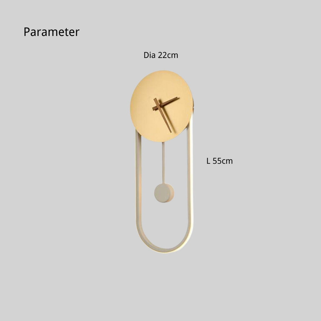 Arisha Nordic Clock Wall Lamp, Gold & Black | ventumra