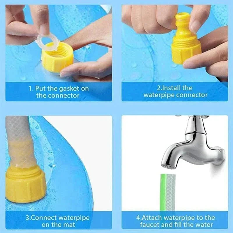 AquaPaws Interactive Water Splash Mat — Standard Faucet Mount Misting Pad
