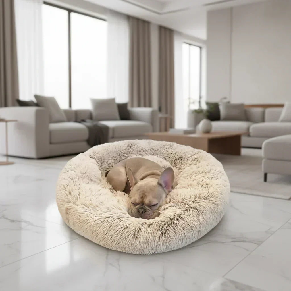 Super Soft Calming Dog Bed — Plush Cushioned Surface, Thick Bolster Edges