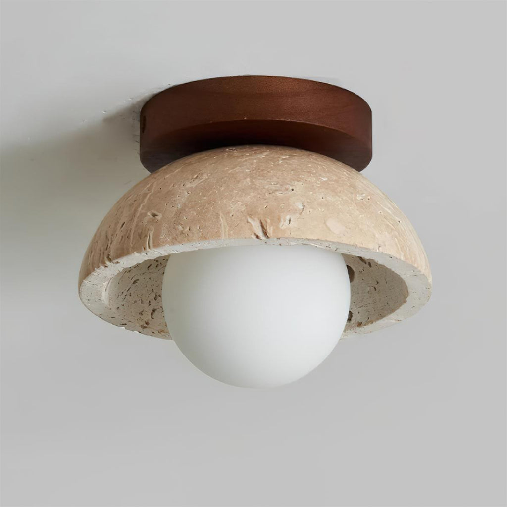 Mysa Minimalist Travertine Ceiling Light | ventumra