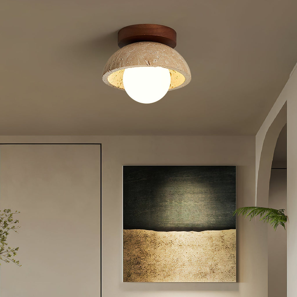 Mysa Minimalist Travertine Ceiling Light | ventumra