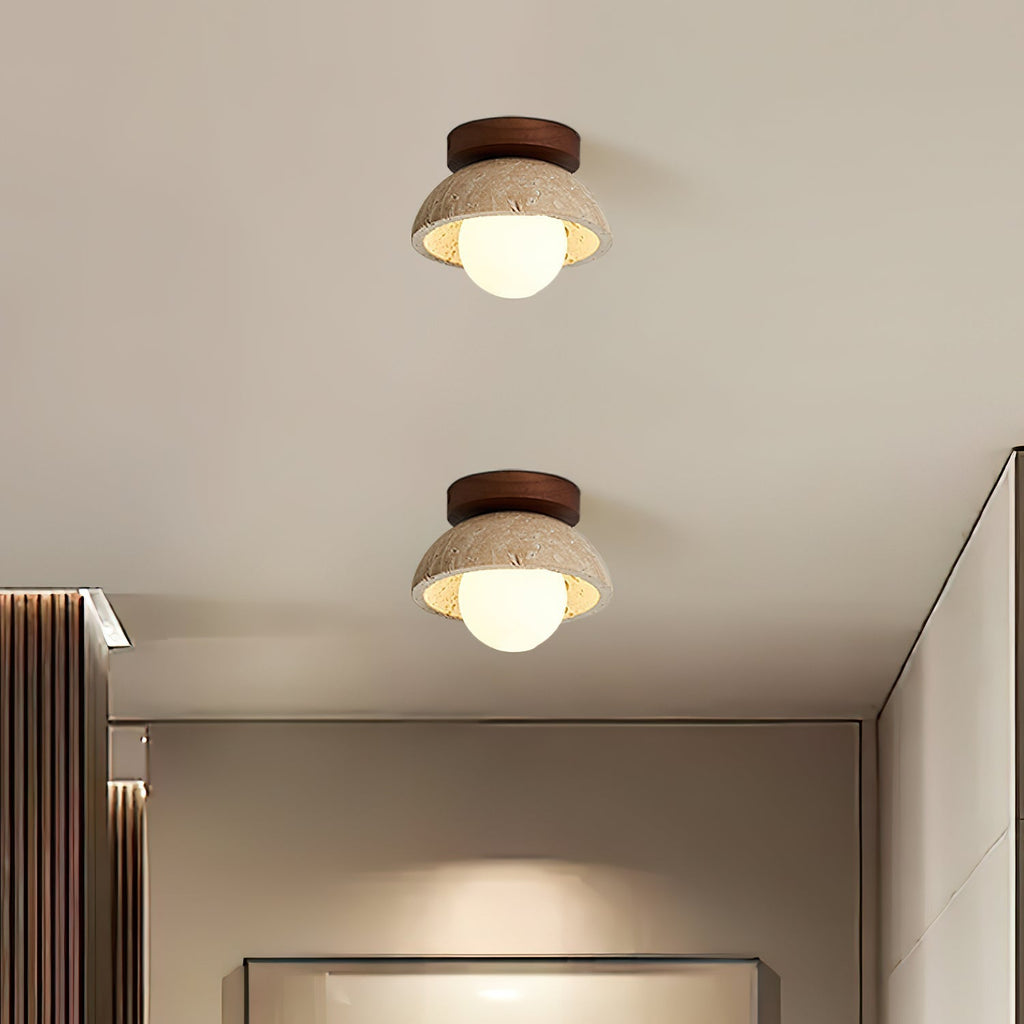 Mysa Minimalist Travertine Ceiling Light | ventumra