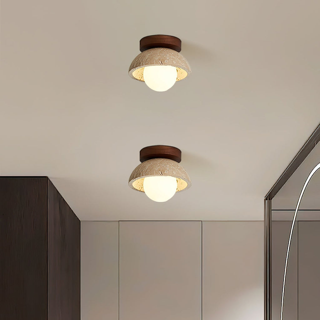 Mysa Minimalist Travertine Ceiling Light | ventumra