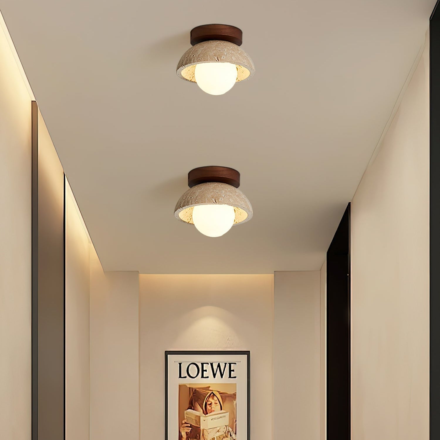 Mysa Minimalist Travertine Ceiling Light | ventumra