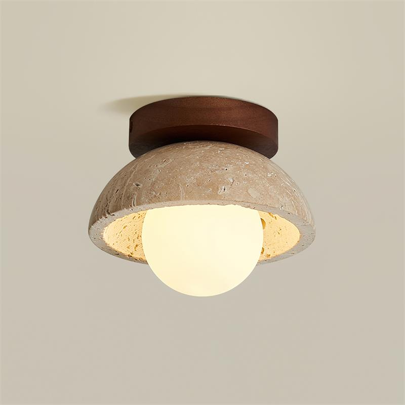 Mysa Minimalist Travertine Ceiling Light | ventumra