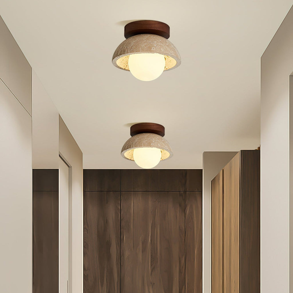 Mysa Minimalist Travertine Ceiling Light | ventumra