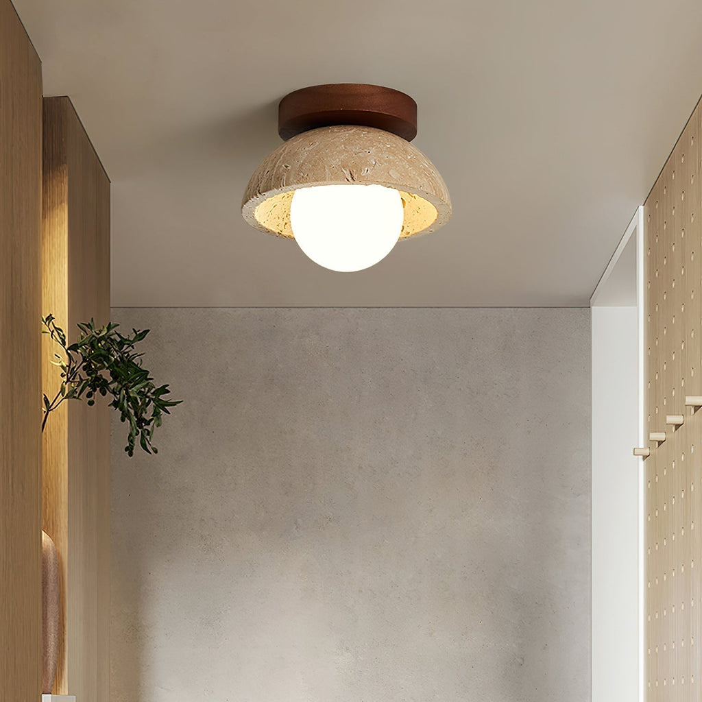 Mysa Minimalist Travertine Ceiling Light | ventumra