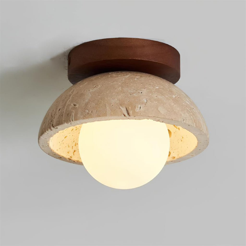 Mysa Minimalist Travertine Ceiling Light | ventumra