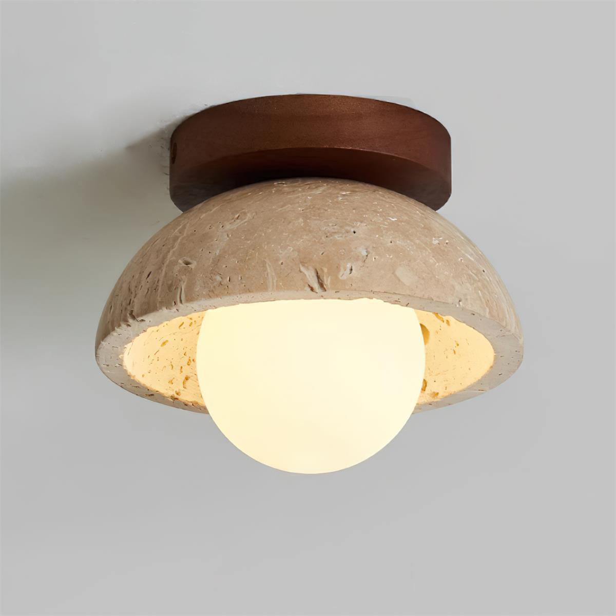 Mysa Minimalist Travertine Ceiling Light | ventumra
