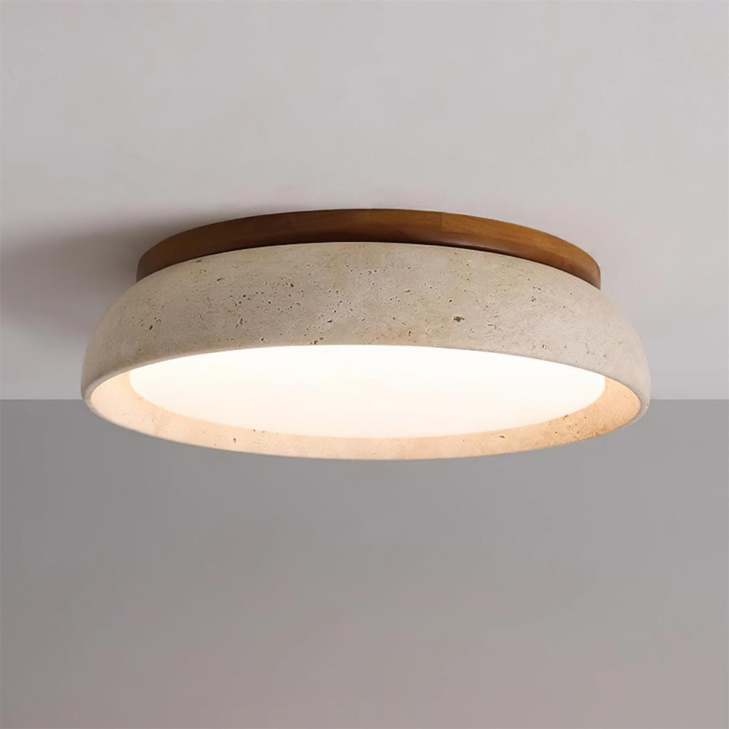 Lampada da soffitto Kloris in travertino color pietra | ventumra