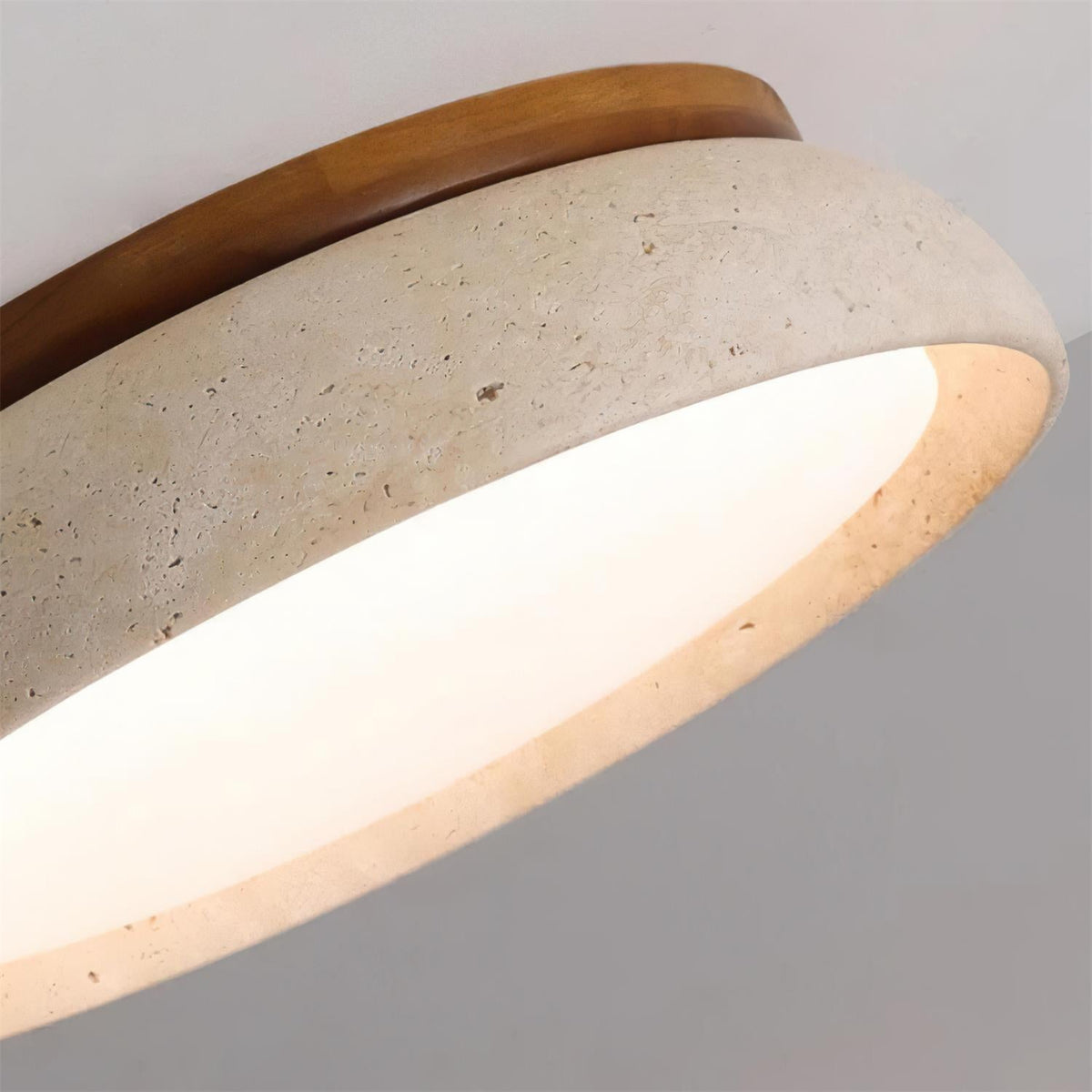 Lampada da soffitto Kloris in travertino color pietra | ventumra