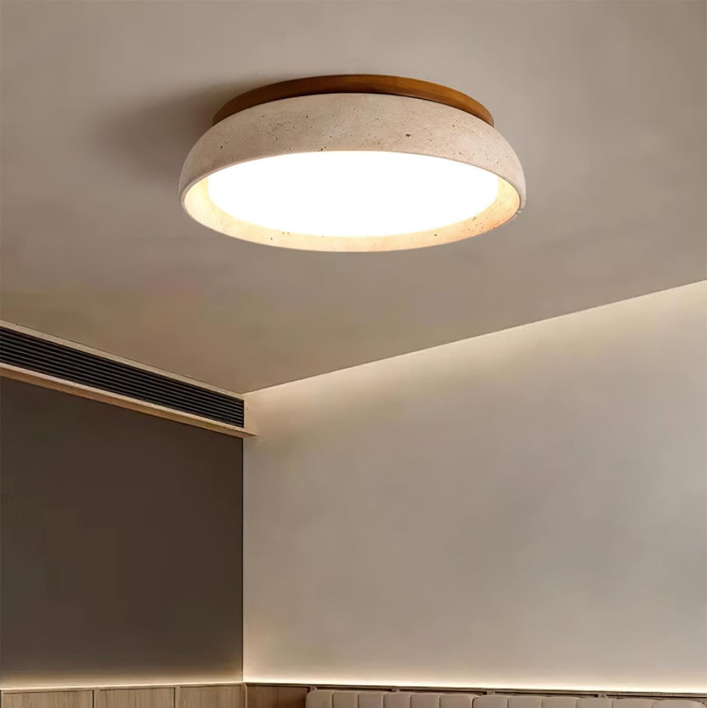 Lampada da soffitto Kloris in travertino color pietra | ventumra