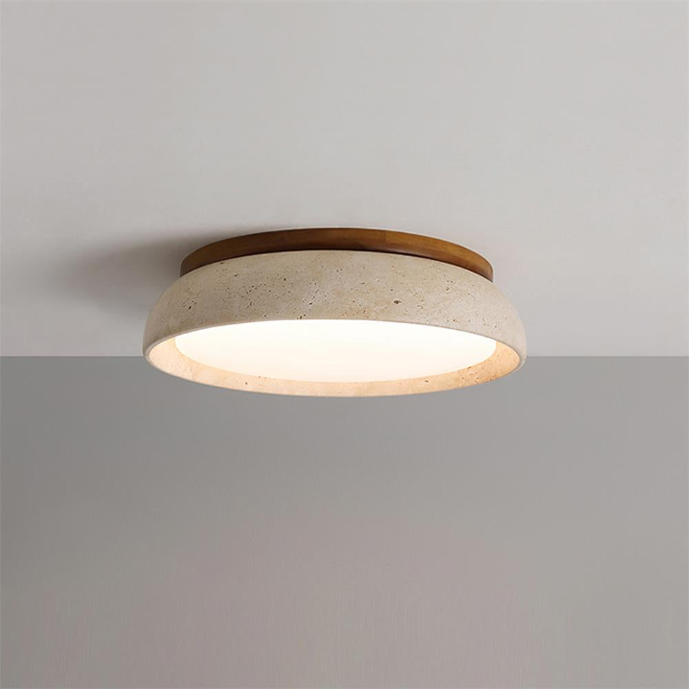 Lampada da soffitto Kloris in travertino color pietra | ventumra