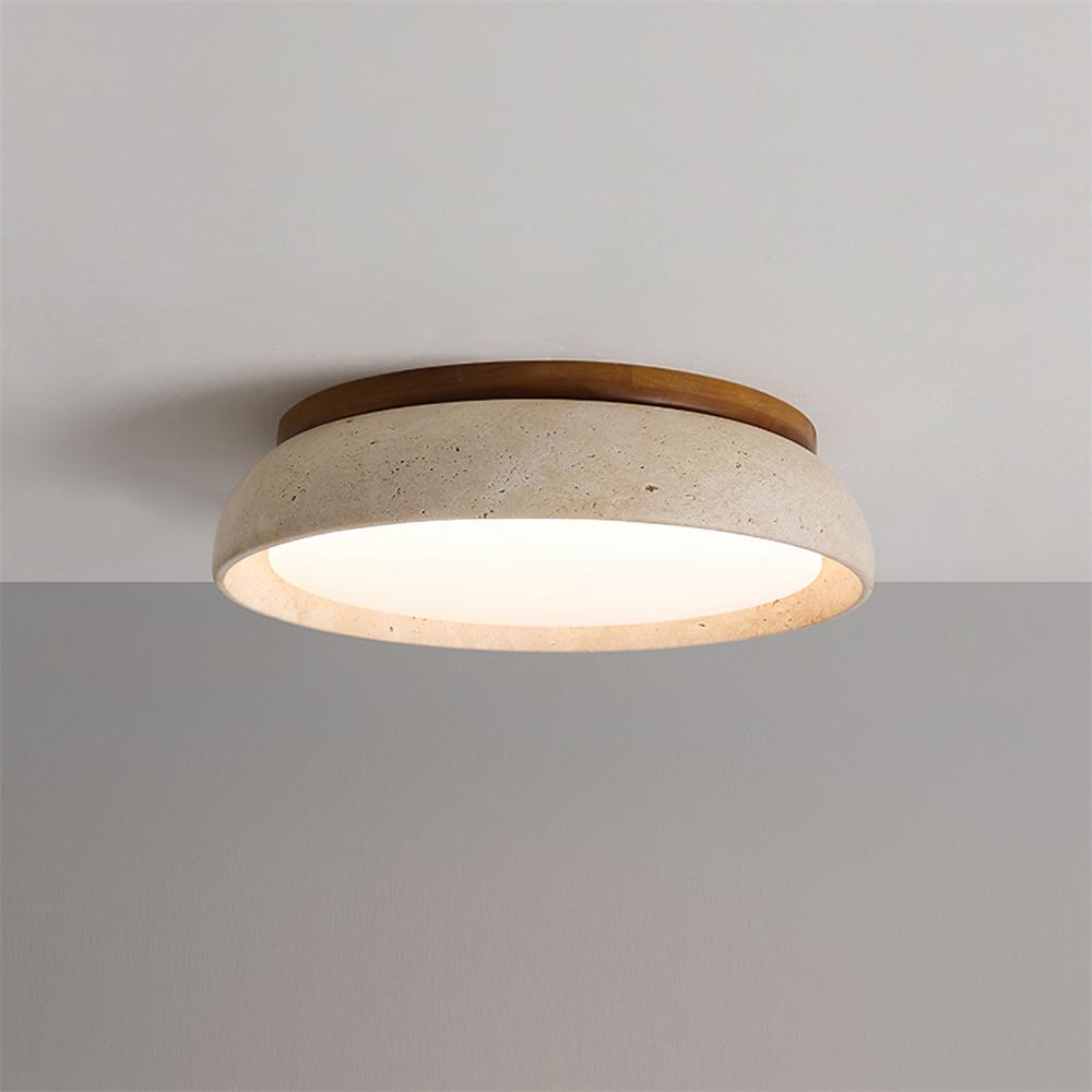 Lampada da soffitto Kloris in travertino color pietra | ventumra