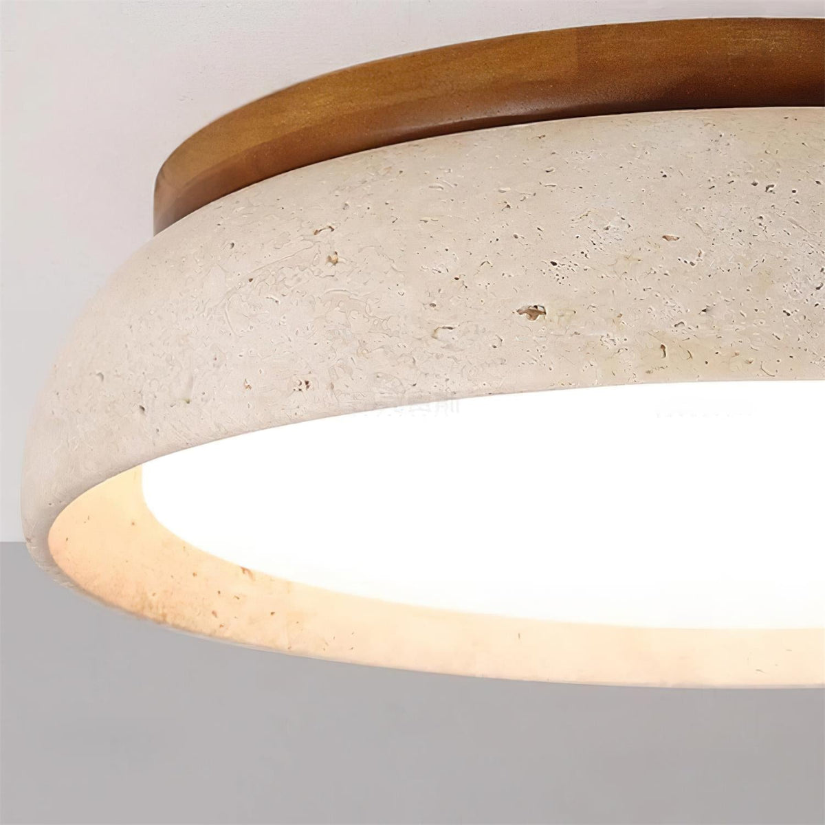 Lampada da soffitto Kloris in travertino color pietra | ventumra