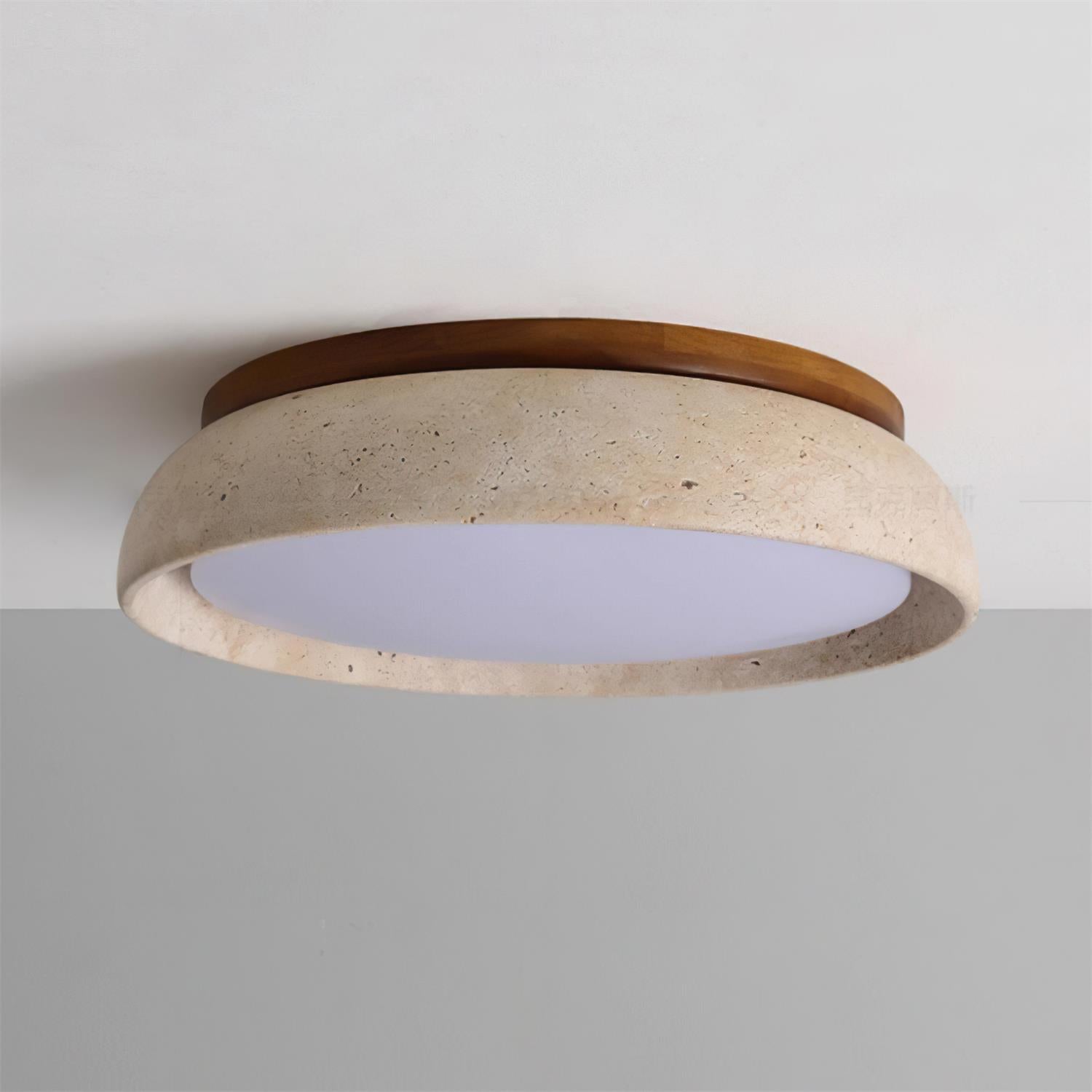 Lampada da soffitto Kloris in travertino color pietra | ventumra
