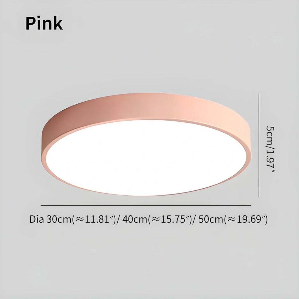 Candeeiro de teto LED Macaron, luminária circular minimalista para interiores modernos | Ventumra