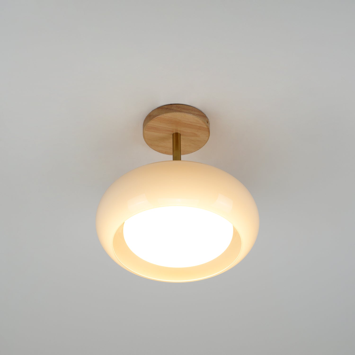 Charlotte Flush Mount Ceiling Light Glass Wood &Orange&White | ventumra