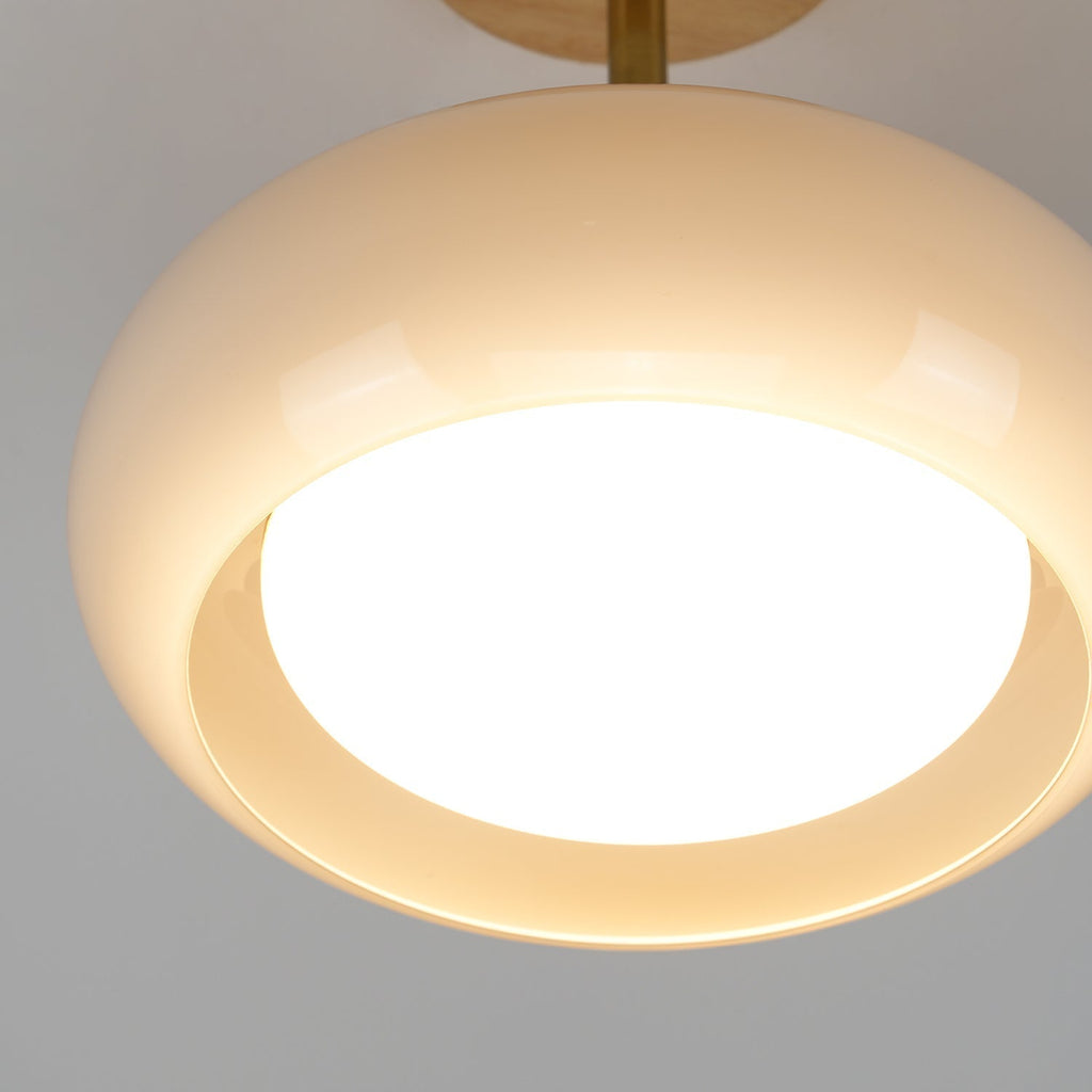 Charlotte Flush Mount Ceiling Light Glass Wood &Orange&White | ventumra