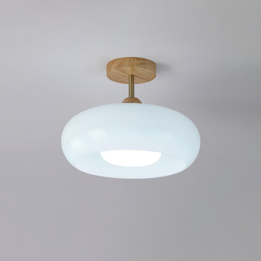 Charlotte Flush Mount Ceiling Light Glass Wood &Orange&White | ventumra