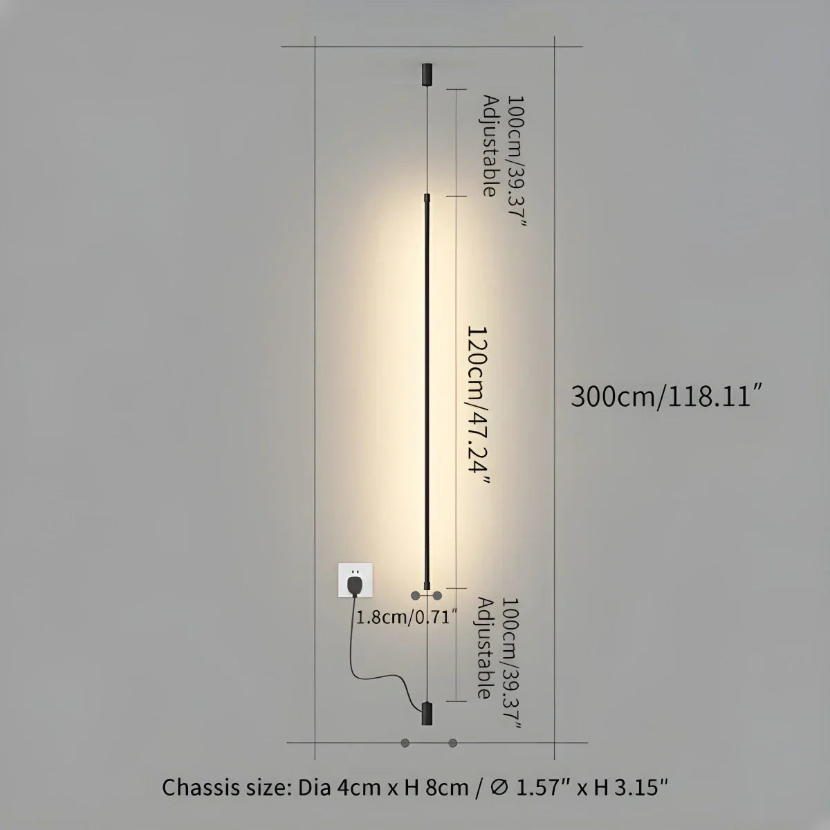 Hohe lineare LED-Leuchte für moderne Innenräume und offene Bereiche | Ventumra