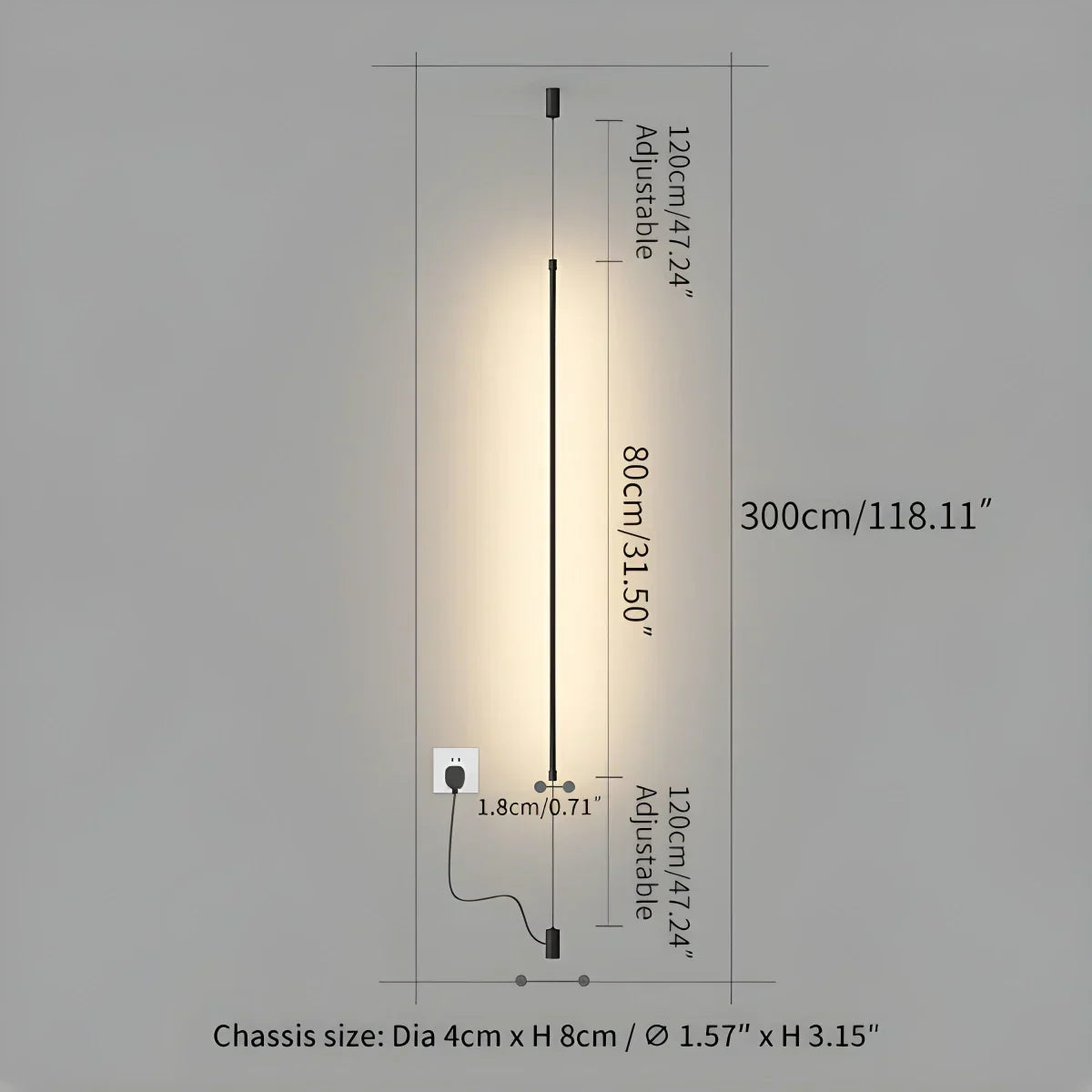 Hohe lineare LED-Leuchte für moderne Innenräume und offene Bereiche | Ventumra