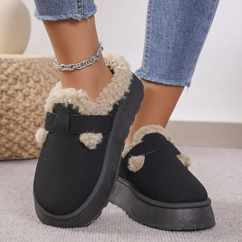 CozyNest-plush-tøfler for kvinner — komfortpolstring, varmt fôr